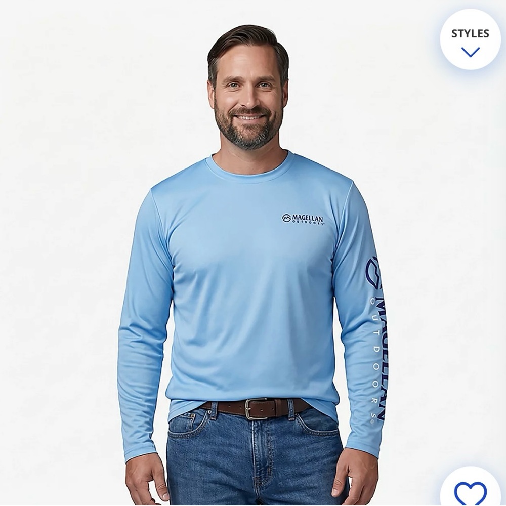Magellan Outdoors Classic Fit Shirt in Light Blue